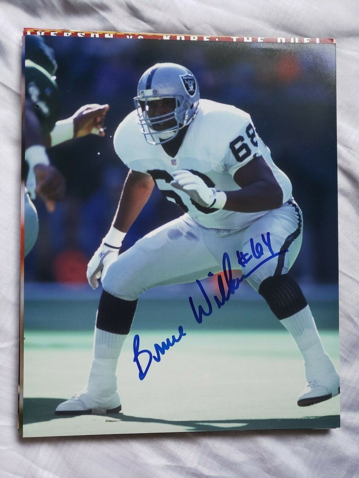 BRUCE WILKERSON LOS ANGELES RAIDERS SIGNED AUTOGRAPHED 8X10 Photo Poster painting COA FOOTBALL