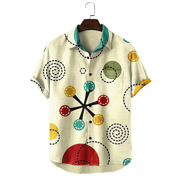 Printed casual short-sleeved shirt