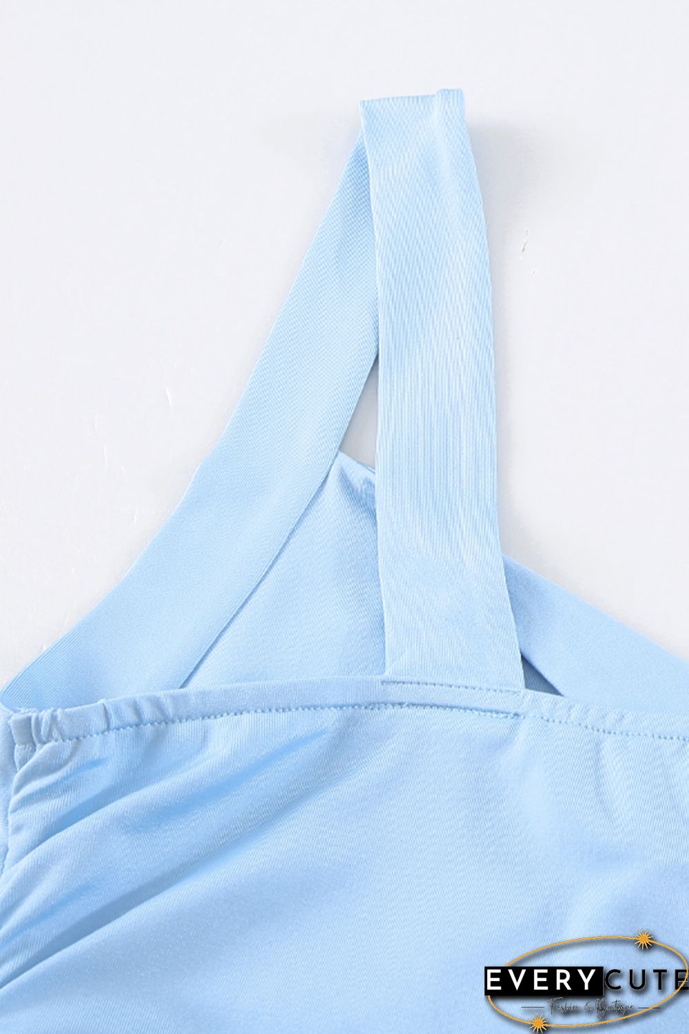 Sky Blue Twist Ruched Bodycon Dress