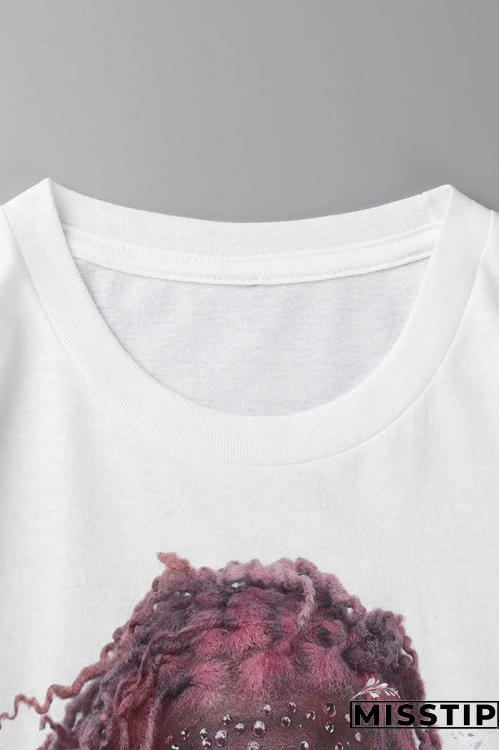 White Casual Print Basic O Neck T-Shirts (Subject To The Actual Object)