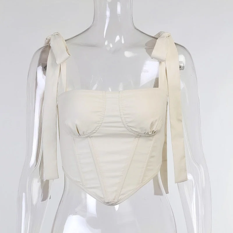 WannaThis Tank Tops Women Sleeveless Square Collar Camisole Casual Backless Crop Top Bandage Patchwork Summer Asymmetric Costume