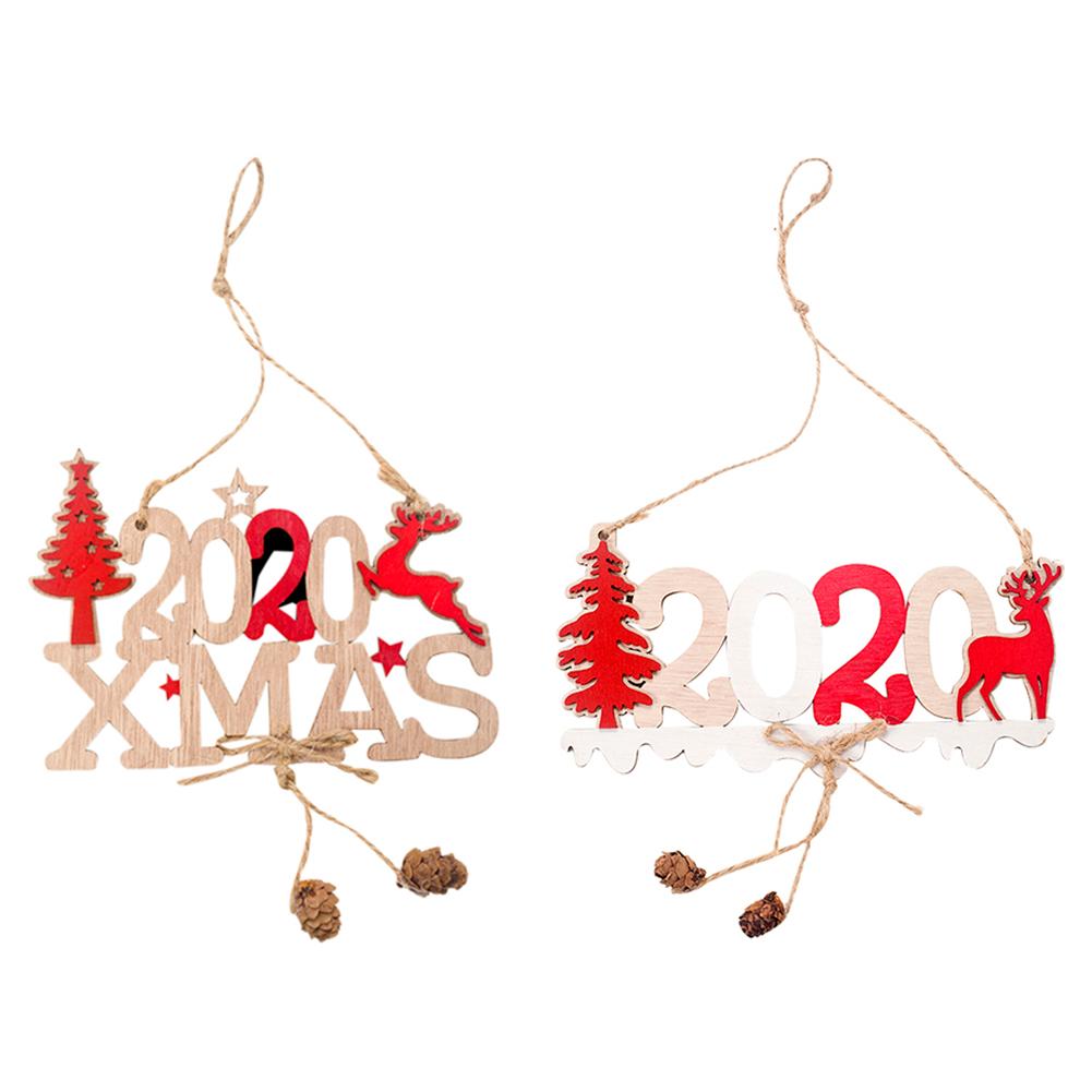 

2020 Letter Hemp Vintage Xmas Wooden Pendants DIY Decor Tree Party Ornament, 501 Original