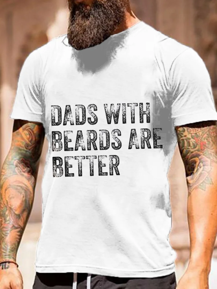 BrosWear Men's Dads With Beards Are Better Round Neck T Shirt