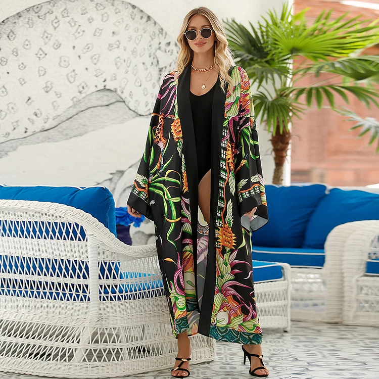 Casual Printed Beach Cover Up
