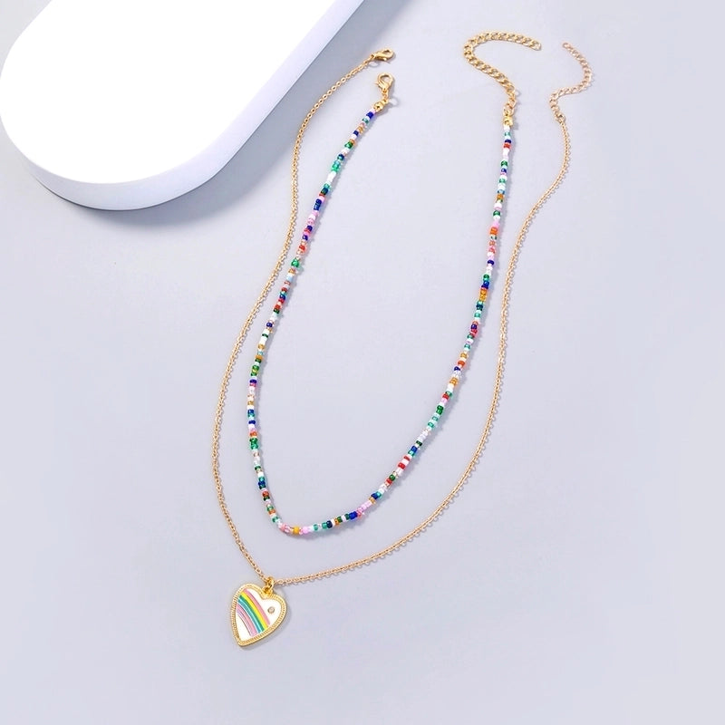 Classic Style Star Moon Heart Shape Copper Inlay Zircon Layered Necklaces 1 Piece