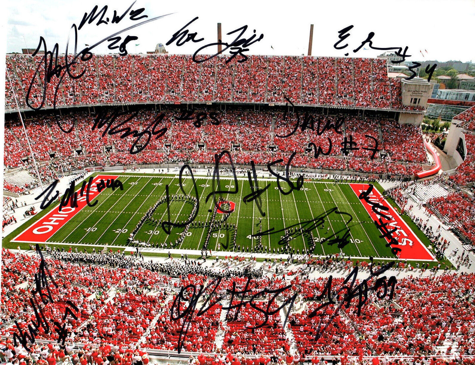 2016 Ohio State Buckeyes team signed autographed football Photo Poster painting Mike Weber!