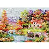 Autumn Cabin-14CT Stamped Cross Stitch 48*35cm/18.9*13.78in tapestrymarket