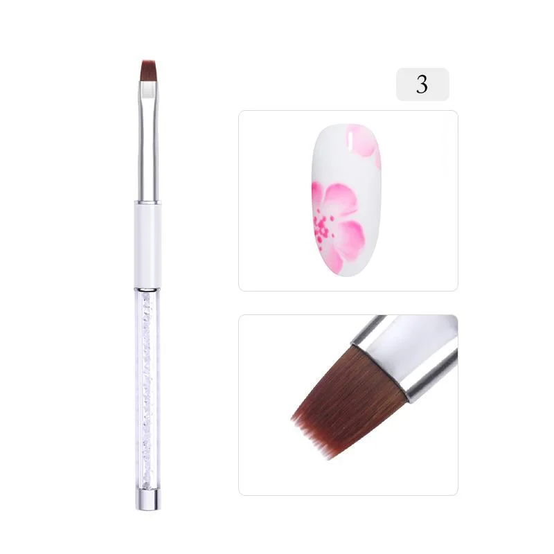 Nail Liner Brush Carving Flat Round UV Gel Painting Brush Lines Drawing Pen Gradient Brush Marble Handle Manicure Nail Art Tool-Nail Inspo