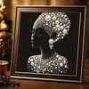 Pearl Headwrap Black Lady Special Shaped 5D DIY Partial Drill Diamond Art Kit 30x30cm Diamonds Dots Gem Art Kits for Adults Home Decor