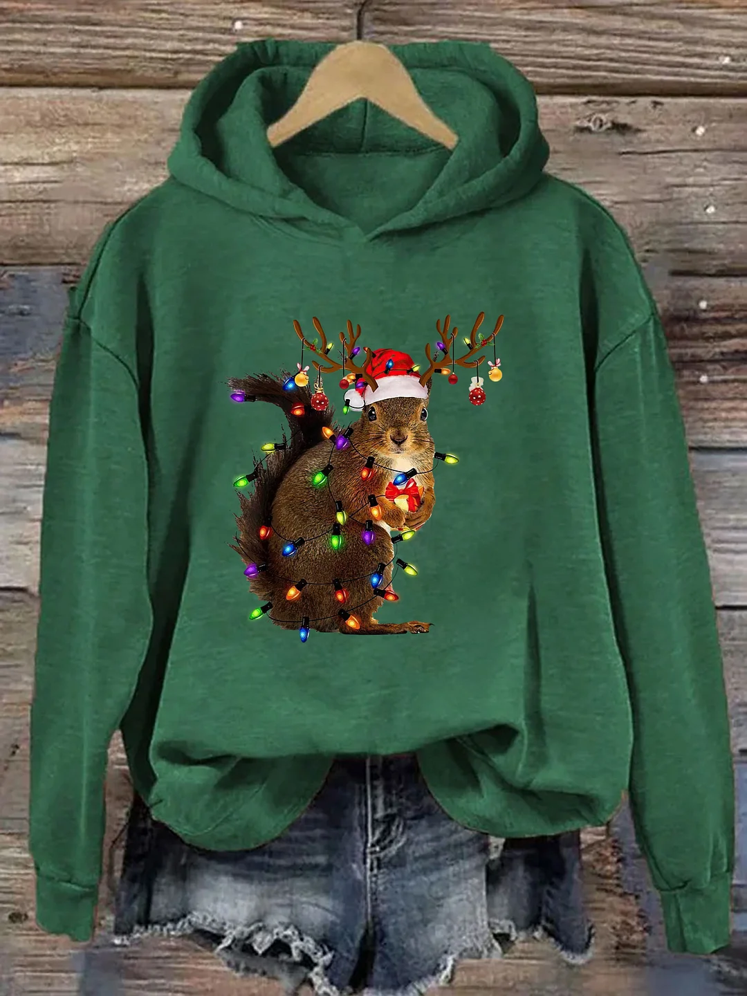 Squirrel Christmas Lights Hoodie
