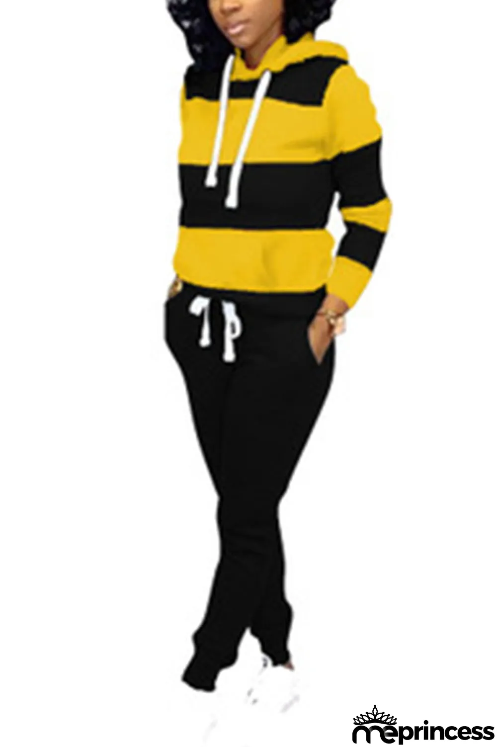 Red Polyester OL Striped Patchwork Print pencil Long Sleeve Two Pieces