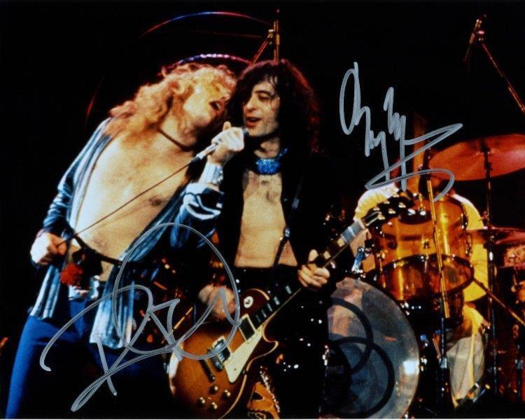 REPRINT - LED ZEPPELIN Robert Plant Jimmy Page Signed 8 x 10 Glossy Photo Poster painting RP