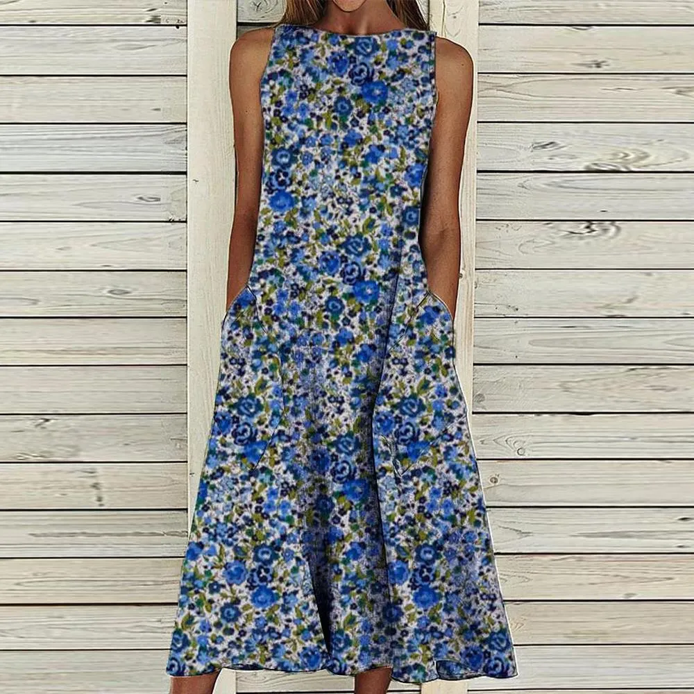 Put Your Records On Floral Print Dress-vocosishoes