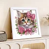 (US Only)18x18cm Cat DIY Special Shape Crystal Partial Diamond Painting w Frame