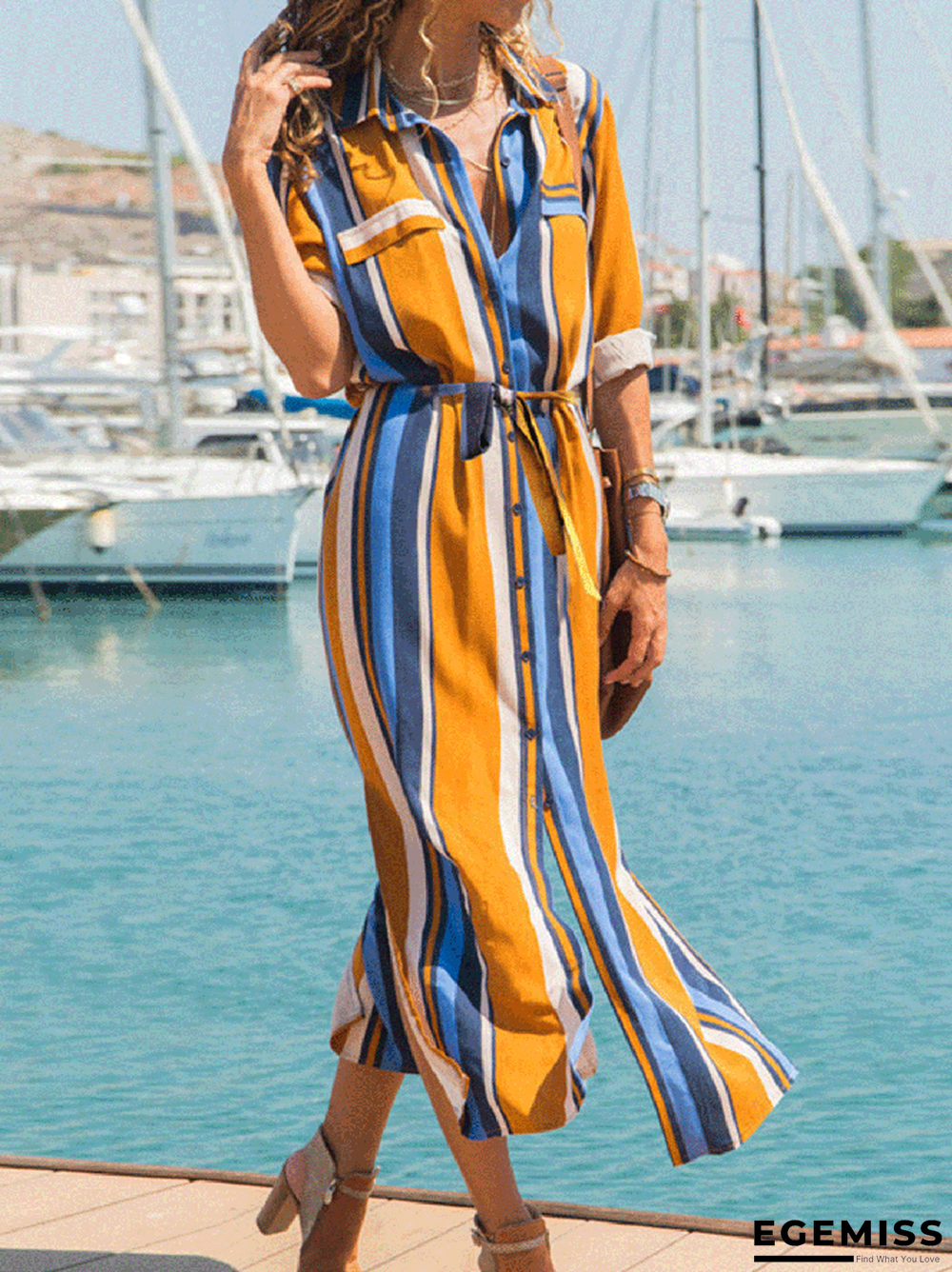 Casual Buttoned Printed Dresses | EGEMISS