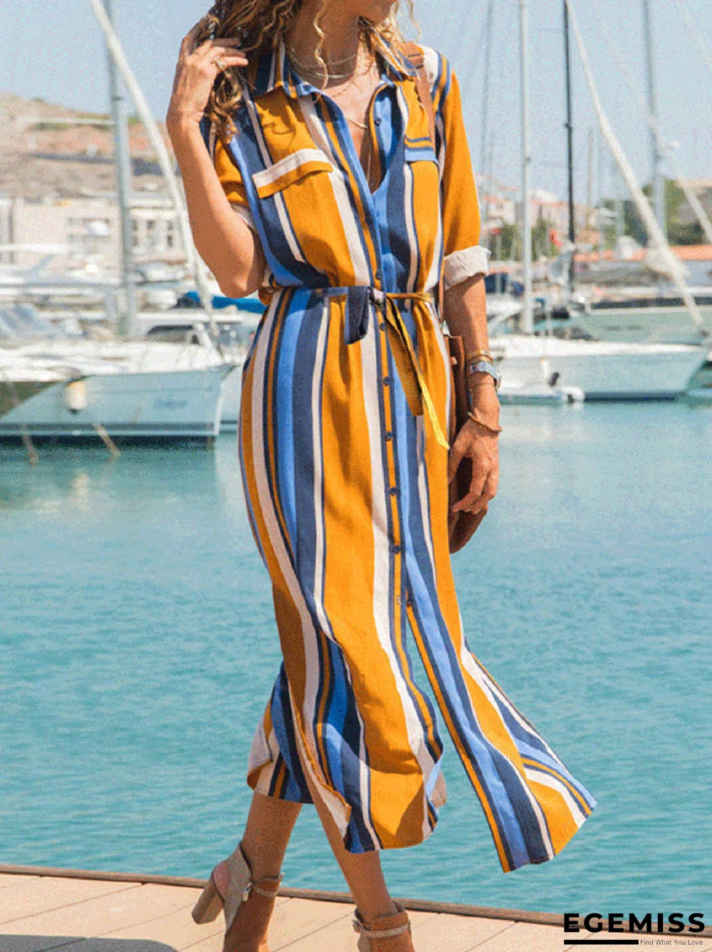 Casual Buttoned Printed Dresses | EGEMISS