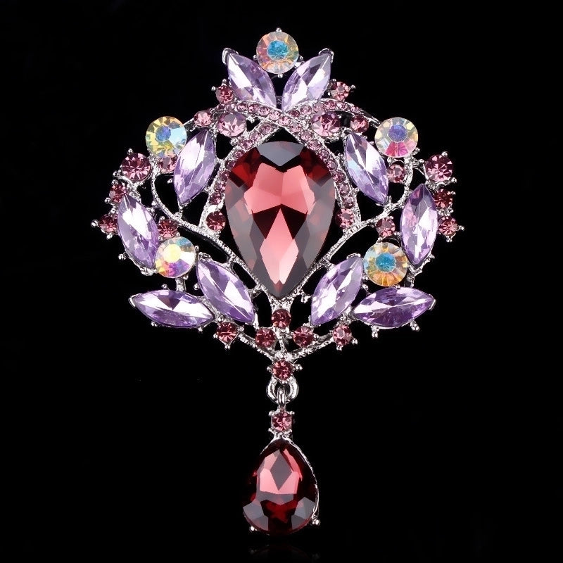 2 Pieces Fashion Pin Crown Alloy Rhinestones Women’S Brooches
