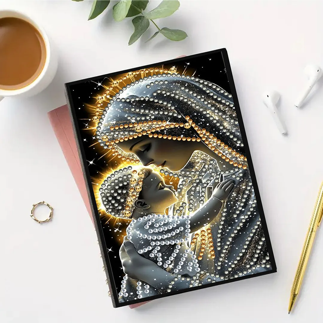 5D DIY Rhinestone Art Painting Notebook Kit for Holiday Birthday Gift (Lady)