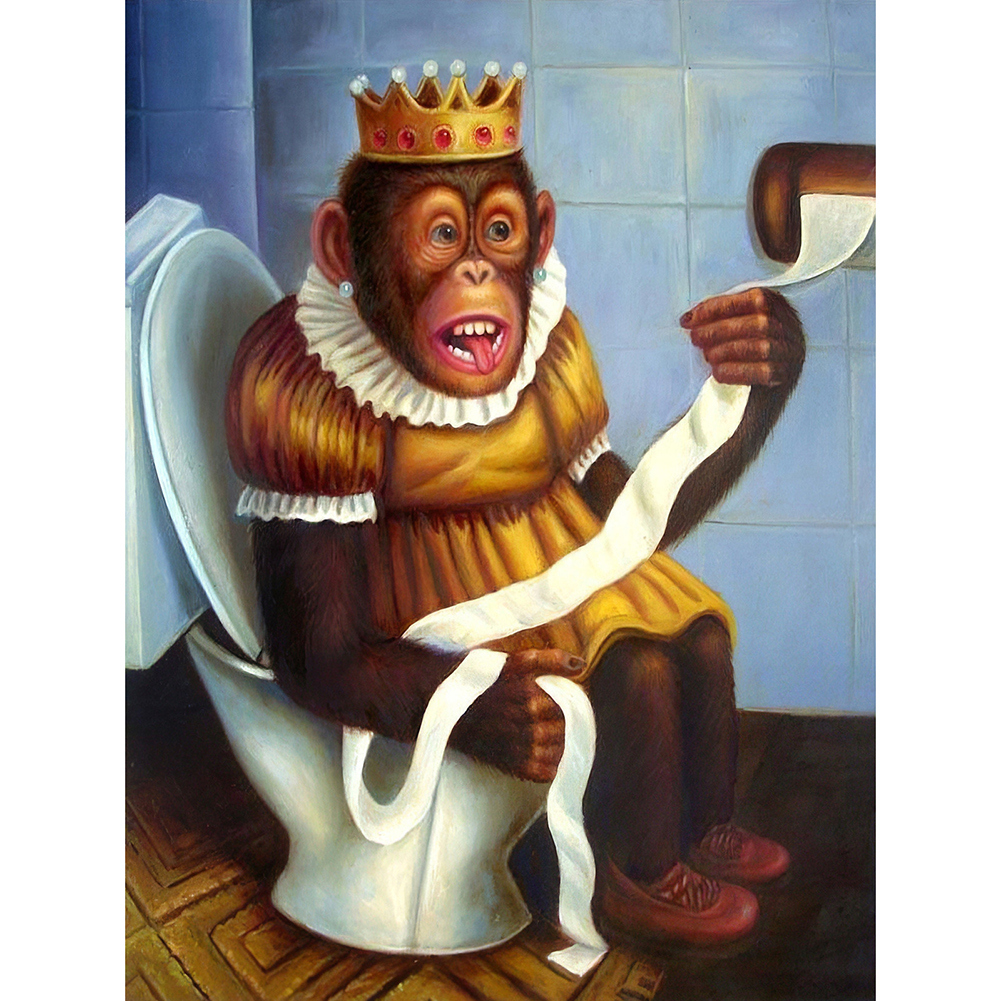 

Toilet Monkey - Round Drill Diamond Painting - 30*40CM, 501 Original