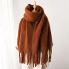 Women's Vintage Mohair Warm Extra Long Tassel Scarf by Inlyline