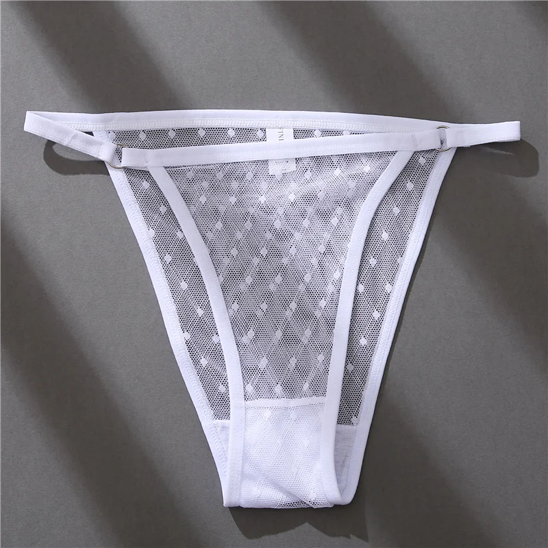 Billionm Sexy Lace Panties for Women Grid Perspective Breathable Underwear Solid Color G-String Thong Female Intimates Lingerie