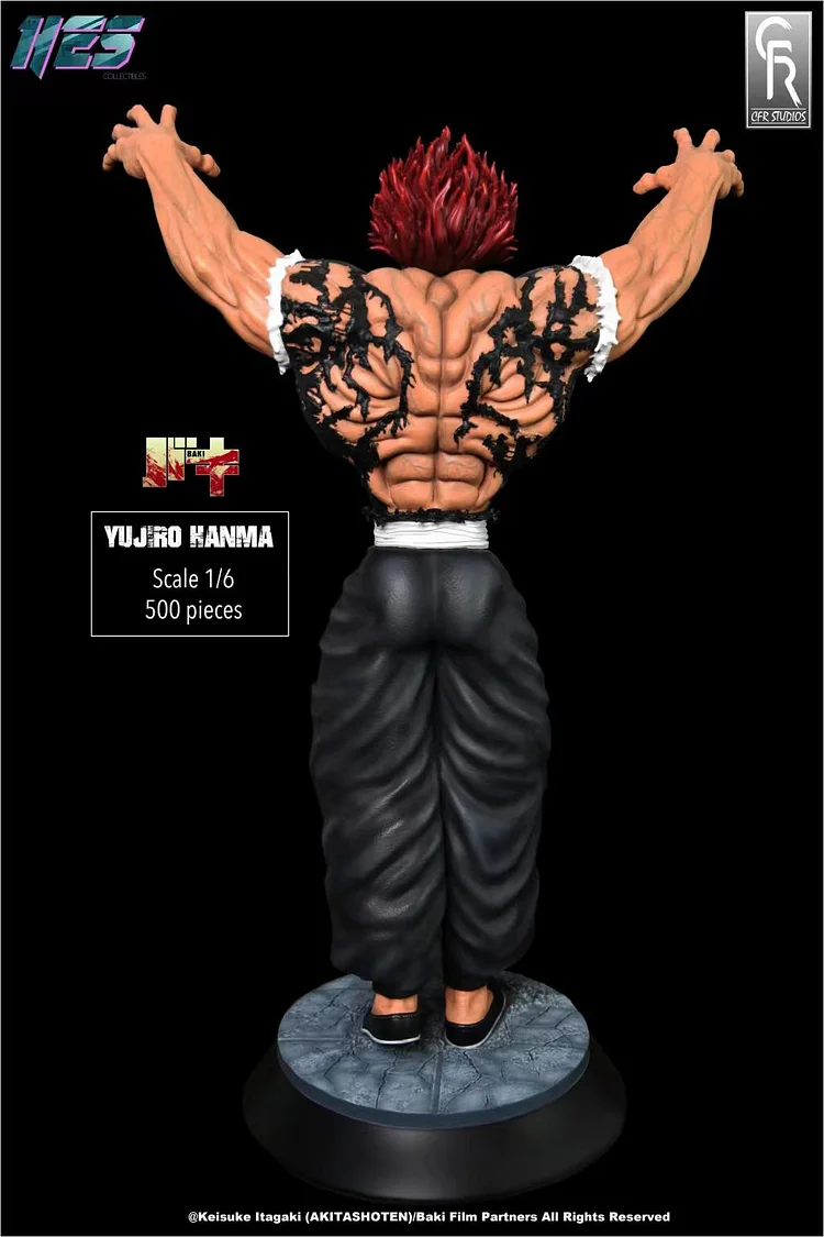 Freakishly muscular life-size statues of Grappler Baki anime/manga