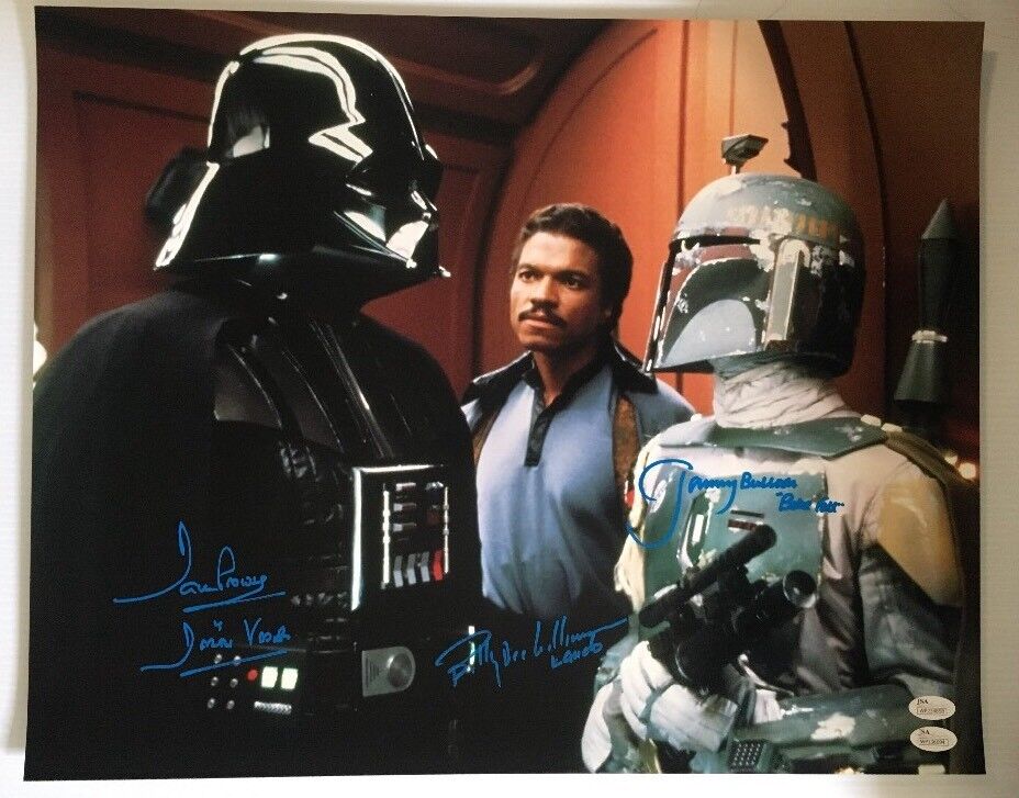 Dave Prowse Billy Dee Williams Jeremy Bulloch Signed 16x20 Photo Poster painting Star Wars JSA 1