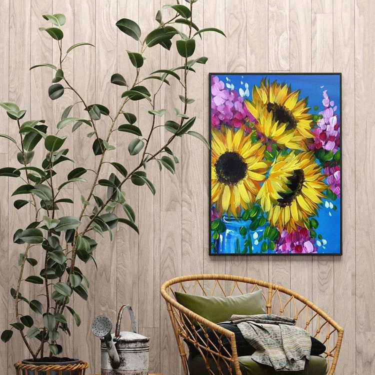 Double Sided Diamond Art Painting Diamond Painting Suncatcher (sunflower)