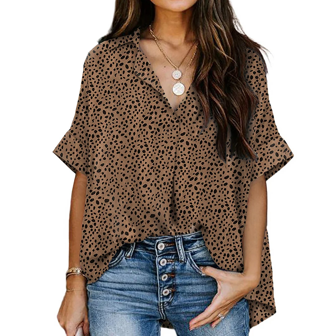 Women's Casual Short Sleeve Cardigan Shirt