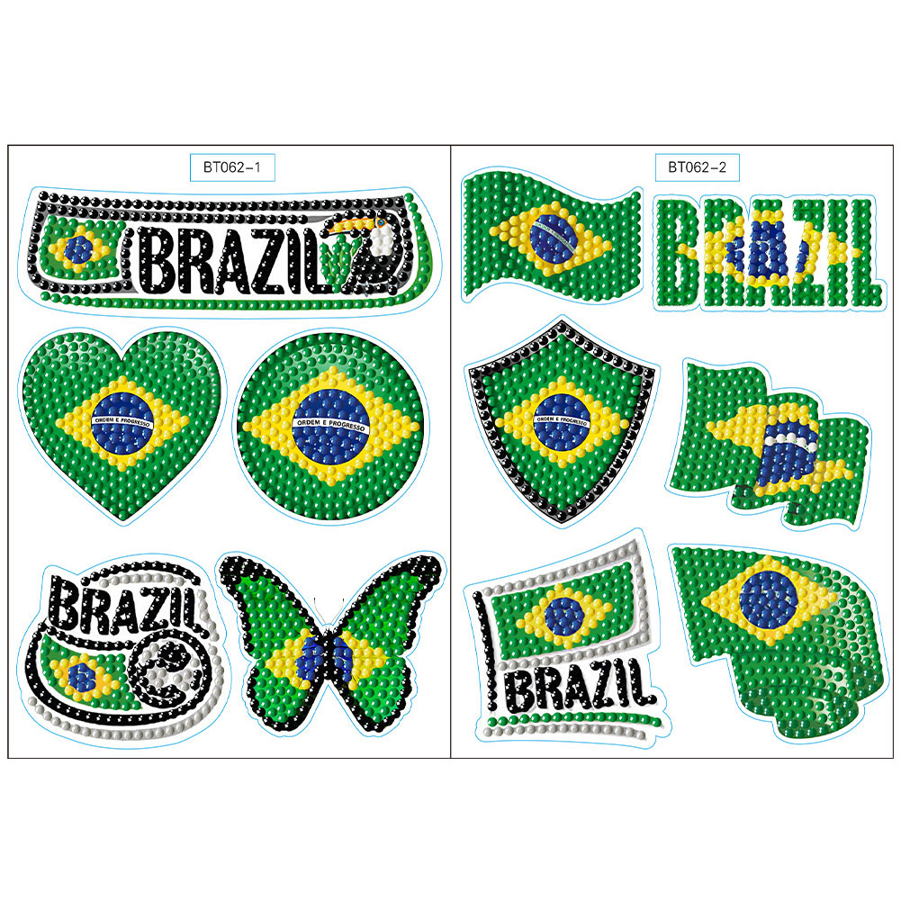 

2pcs Brazil Football Match - 5D DIY Craft Sticker, 501 Original