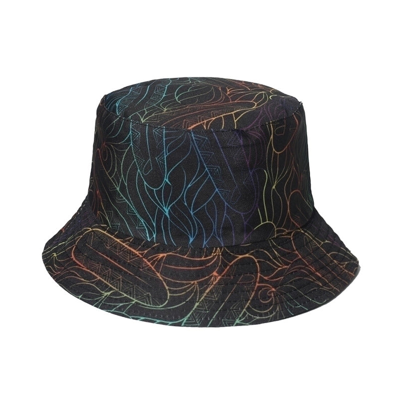Unisex Minimalist Skull Sewing Flat Eaves Bucket Hat