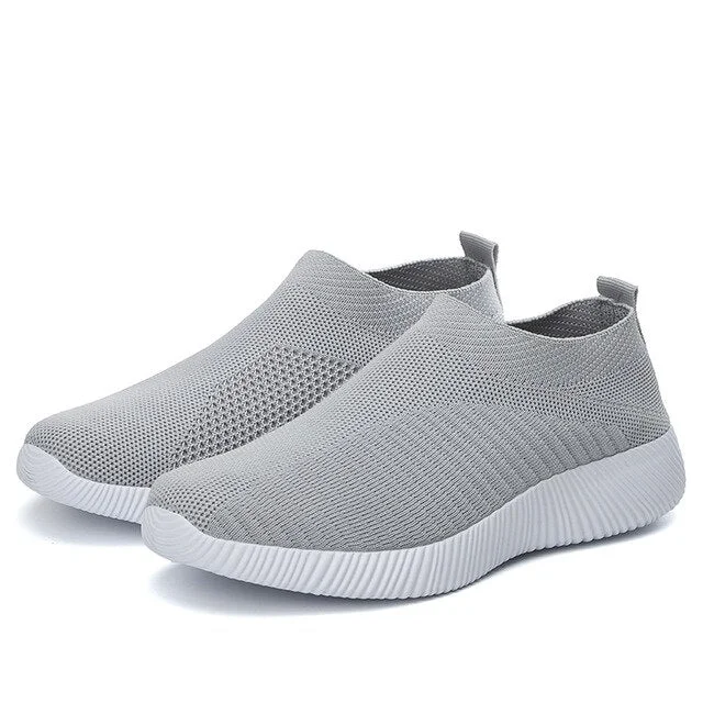 Summer Sneakers Women Sock Shoes Crystal White Sneakers Casual Slip On Flats Ladies Trainers Walking Shoes Basket Femme 2021