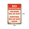 No Trespassing - Metal Tin Signs(8*12Inch/12*16Inch)