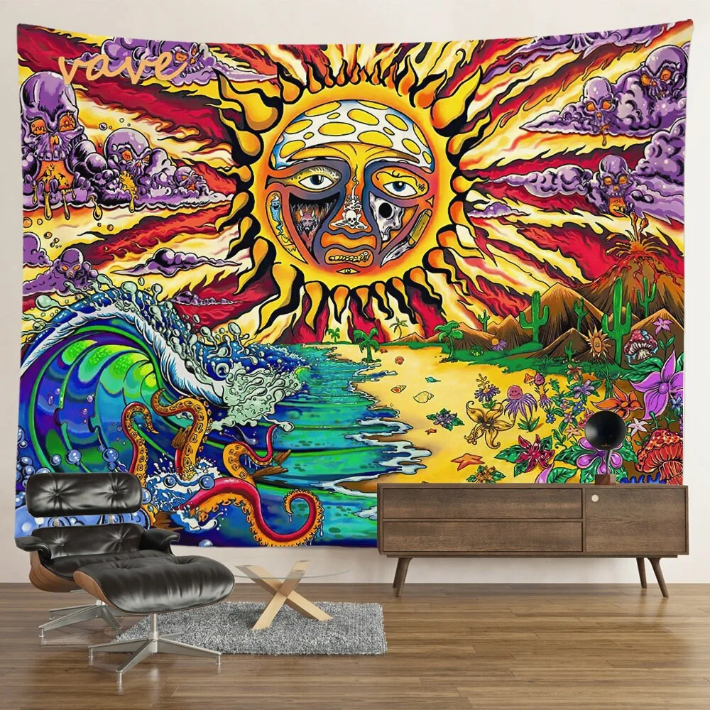 Nigikala Sun Moon Mandala Tapestry Wall Hanging Boho Hippie Witchcraft Astrology Cloth Fabric Tapestry Aesthetic Room Bedroom Decor