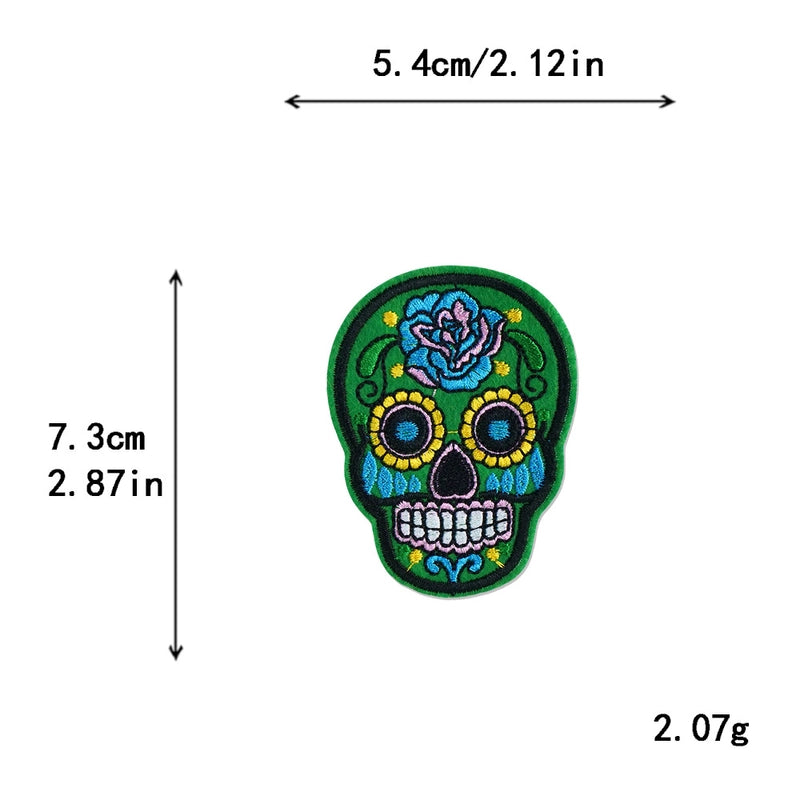 5 Pieces Factory In Stock Halloween Skull Finger Middle Finger Playing Card Clothing Accessories Embroidery Cloth Patch Patch