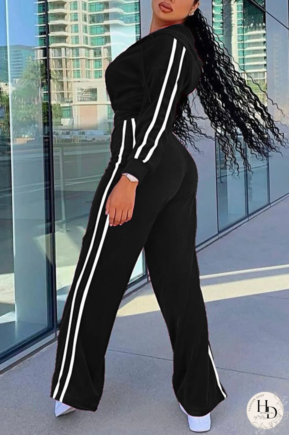 Red Fashion Casual Patchwork Solid Split Joint Hooded Collar Long Sleeve Two Pieces