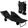 2-in-1 Wagons Carts Foldable 440lbs Capacity Folding Chair Cart with All-Terrain Wheels Beach Wagon for  Sports Garden Camping