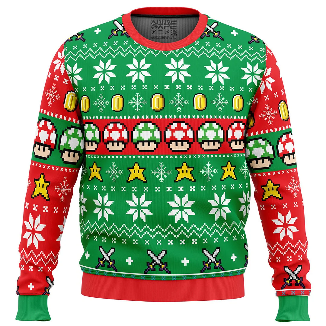Mario Bros Ugly Christmas Sweatshirt