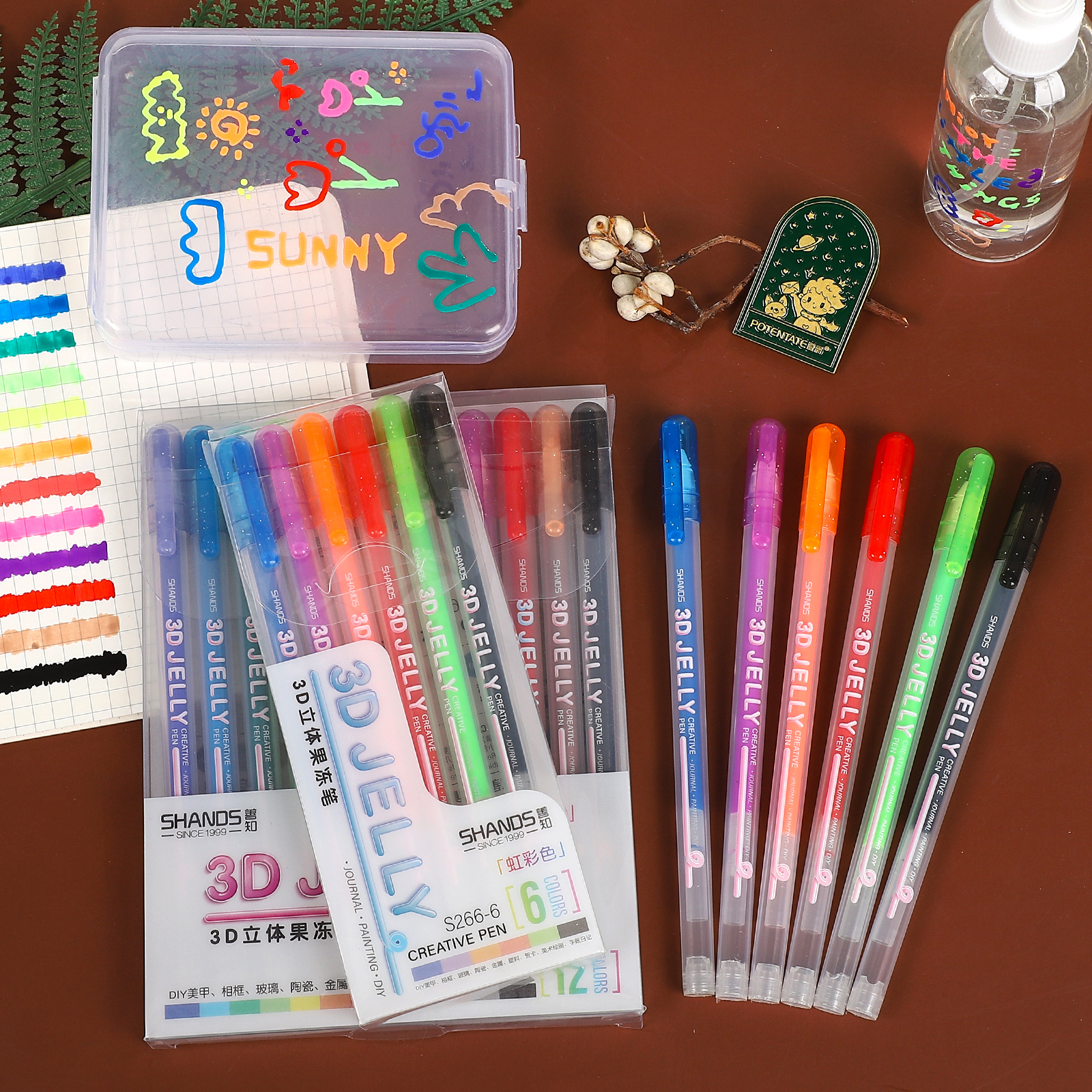 마커펜 - 캔디 컬러 두들 3D 젤리펜 형광펜