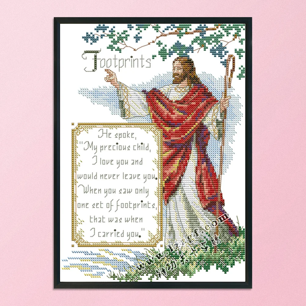 14CT Stamped Cross Stitch - Jesus(Canvas|30*21CM)