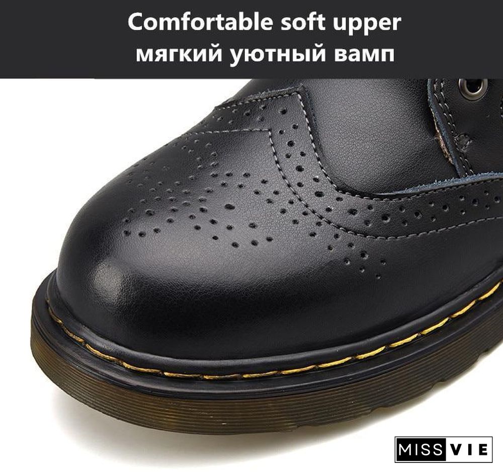 Leather Men Boots Winter Waterproof Ankle Boots Riding Boots Outdoor Working Snow Boots Men Shoes