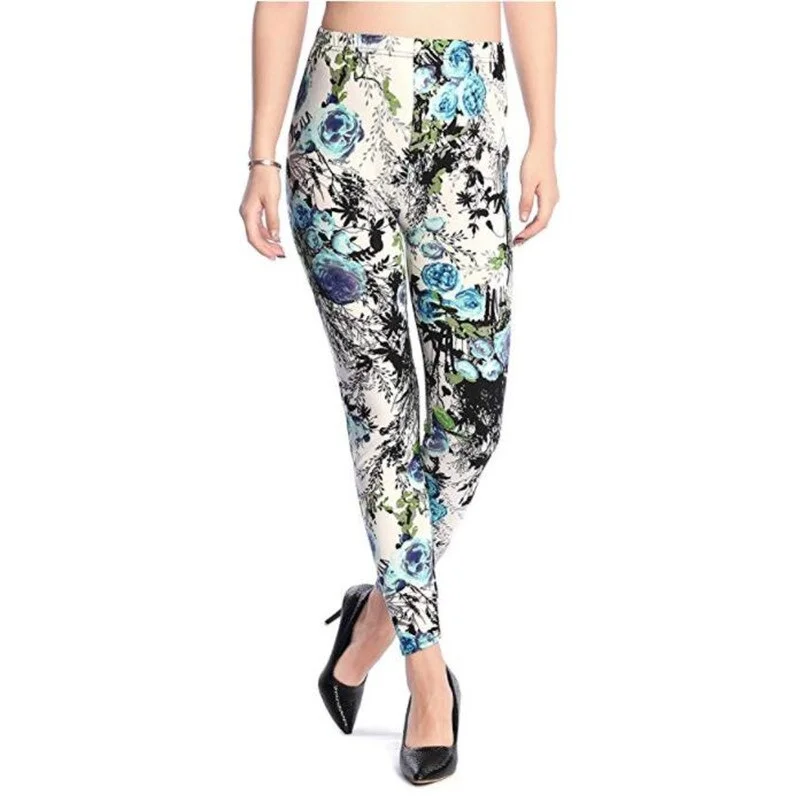 CUHAKCI Fashion Women Hot Leggings Floral Print Fitness Leggins Sexy Legging High Waist Workout Leggin Elastic Pants Drop Ship