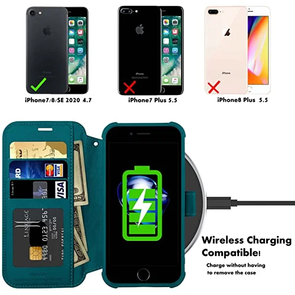 VANAVAGY iPhone SE 2022/iPhone SE 2020 Wallet /iPhone 8/iPhone 7 Wallet Case 4.7 inch