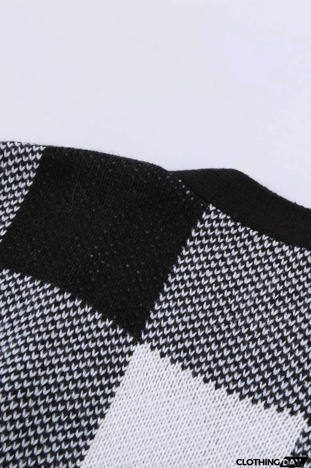 Board Games Pocketed Checkered Cardigan