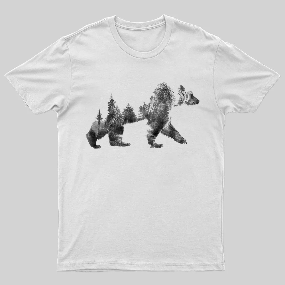 Forest Bear Printed Men's T-shirt