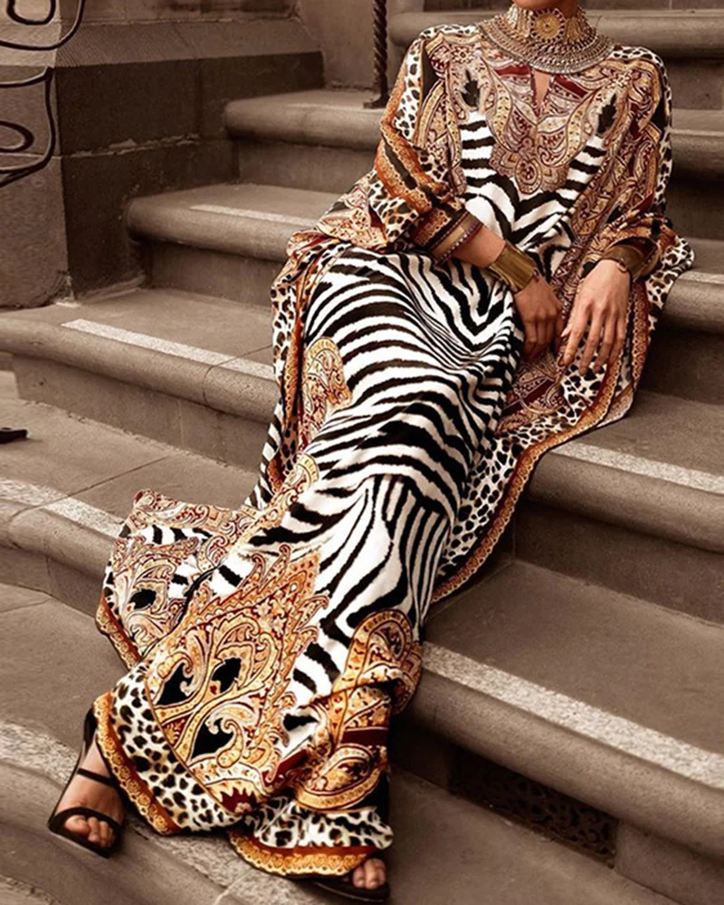 Zebra Print Robe Dress