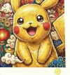 New Year Pikachu Decorative Painting - Pokemon - H-TWO Studio