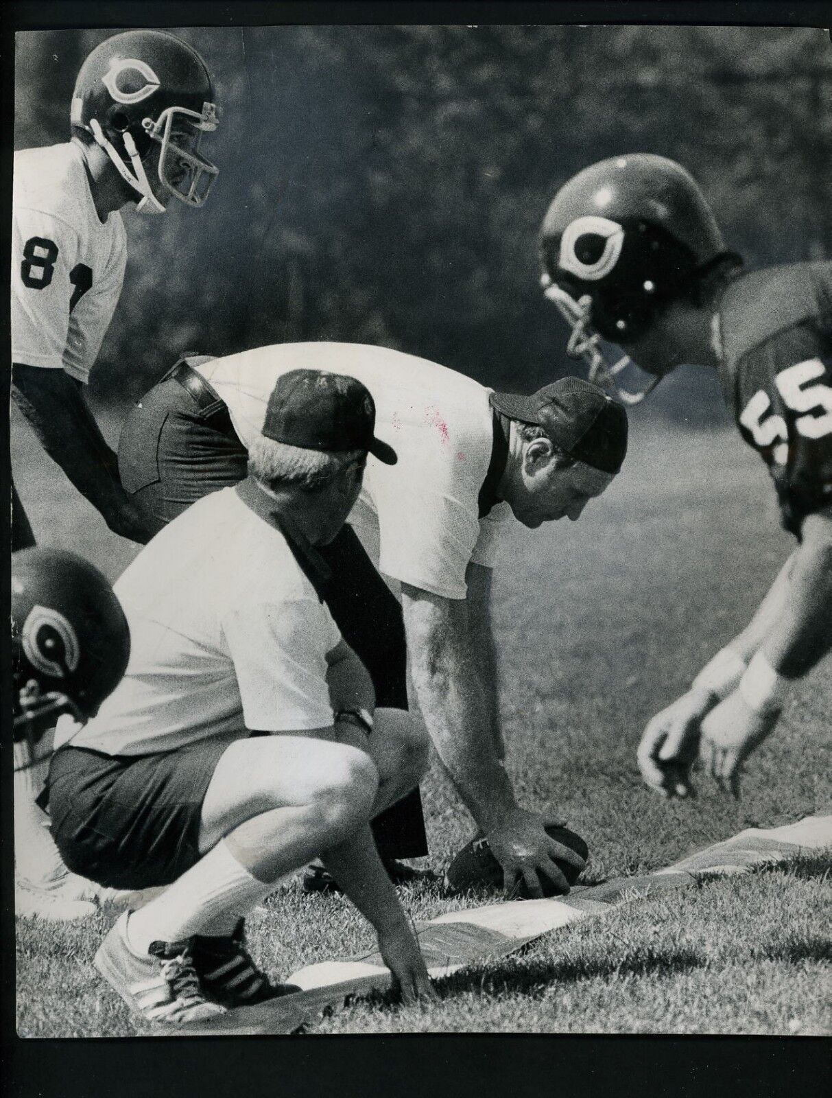 Jack Pardee Sid Gillman Vince Evans 1977 Press Photo Poster painting Chicago Bears