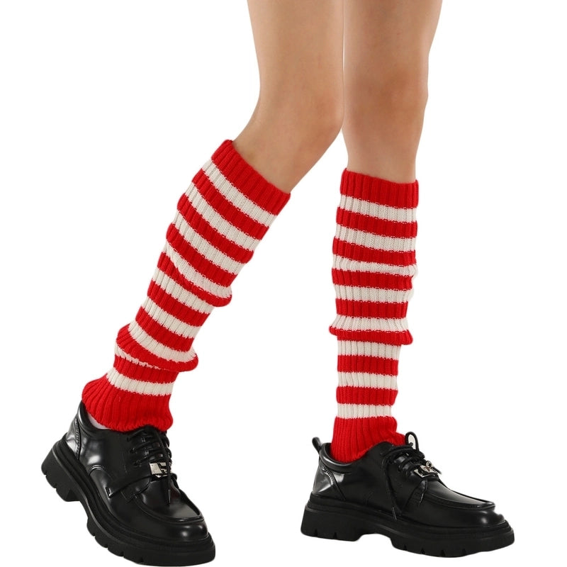 Women’s Fashion Stripe Solid Color Acrylic Jacquard Over The Knee Socks