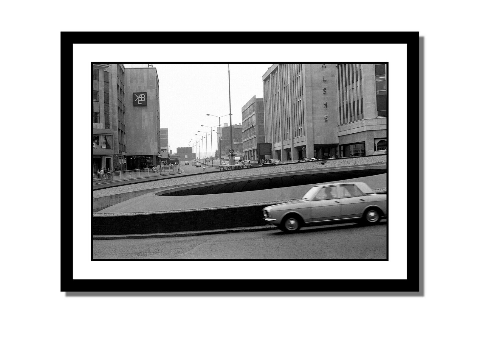 Framed Image of Sheffield - 18x12 inch Framed Iconic Photo Poster painting - Hole In The Road #1